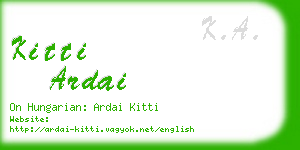 kitti ardai business card